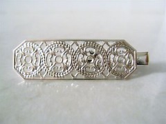 Small gold or silver filigree hair barrette alligator clip bridal clip bridal