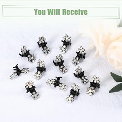 VOCOSTE 12 Pcs Mini Hair Claw Clip, Small Rhinestone Hair Clips, Metal Little…