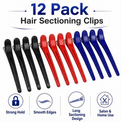 12-Pack Non Slip Alligator Hair Clips Salon Sectioning Clips for Styling Cutting