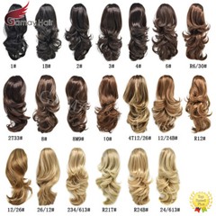 Thick Jaw Claw Clip In Ponytail Curly Wavy Hair Extensions Natural As Human Hair