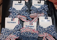 Old Navy Hair Accessories Scrunchies Hair Ties 2 Pack Check Multi bows 4 packs+