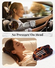 ACECHA 6 Pack Flat Hair Claw Clips for 1 Count (Pack of 6), Glossy-Tortoise