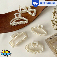 5pcs Women’s Faux Pearl Hair Claw Set Casual Hair Clips Elegant Hair Accessory