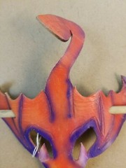 Handmade 6″ Painted Genuine DRAGON Leather Bun Holder Updo Hair Stick Pin NEW