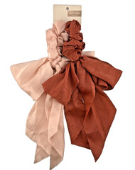 Kitsch Satin Scarf Scrunchie, Blush & Mauve – 2 Count/1 Pack