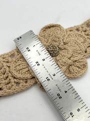 Crochet Knitted Headband With Flower Design Handmade 100% Cotton Set of 3
