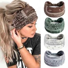 Boho Headband 4-PACK! W/Elastic Wide Band & Knot – Yoga, Running & Casual – NEW