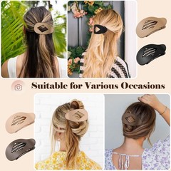 8 PCS Flat Hair Clips for Women, Medium Clips, Claws Brown