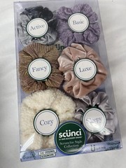 Scunci Original Scrunchie Style Collection Gift Set 6 count Pink Purple White