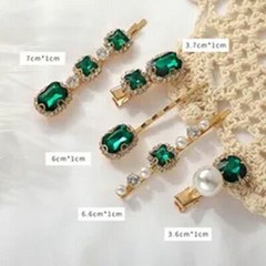 Shiny Crystal Pearl Barrettes – Waterdrop Hair Clip Geometric Hairgrips Headwear