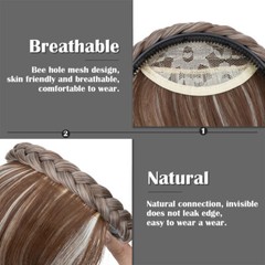 Braided Headband Fringe Topper Hair Extensions Thick Front Bangs Hairband Toupee