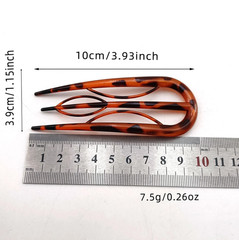 4pcs U-Shaped Hair Stick Fork Set Geometric Plastic Hair Pins – Hair Accessories