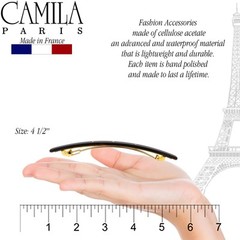 Camila Paris CP3251 French Hair Barrette Large Brown, Long Skinny Strong Grip
