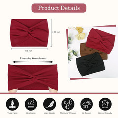 7” Extra Wide Headbands for Women, Large Thick Turban Head Wrap Headband, Boho