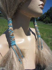 Leather Hair Ties Wraps Pink Ponytail Holders Bohemian Clothing Braid in