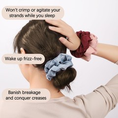 Satin Silk Scrunchies 6 PCS Elastic Hair Bands Ponytail Holder Scrunchy