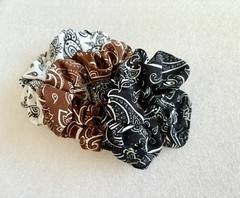 Set Of 3 Bandana Scrunchies. Ethnic Scrunchies.