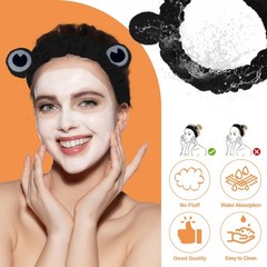 black Frog Eye Elastic Headband – Versatile for Spa, Skincare, Makeup, Face W…
