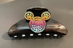 Disney Black + Rainbow Mickey Mouse Baublebar Hair Clip Claw Pride Rhinestones