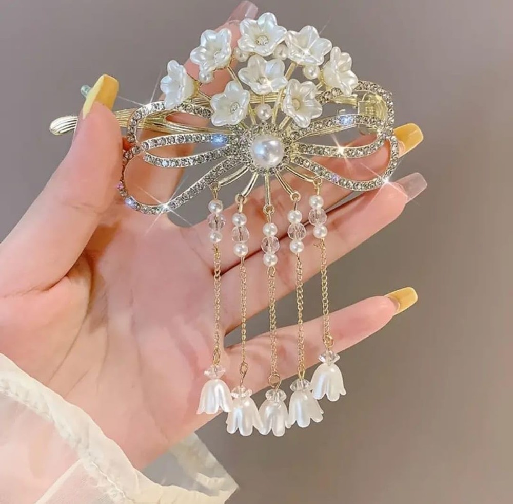 Elegant Hair Claw Clip Rhinestone Hair Barrette for Women Girls Pack of 1
