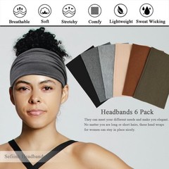 Wide Headbands for Women Stretch Headband Boho Head Bands Women’s Hair Band T…