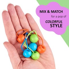 20 Pcs Round Ponytail Balls Twin Bead Hair Elastic Ponytail Balls Holder