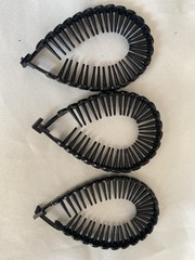 3 Black Plastic Banana Clips Hair Claw Ponytail Holder Black Natural Hair Girls