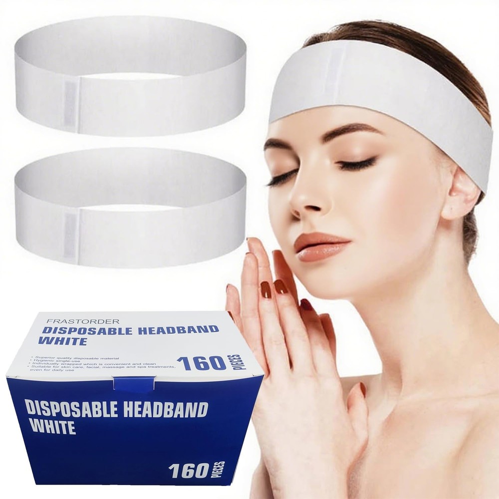 Disposable Spa [160 Count] Headbands for Women – Individually Wrapped Stretch