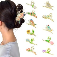 11PCS Sparkly Metal Claw Clips – Large Non-Slip Hair Clips for Thick & Thin Hair