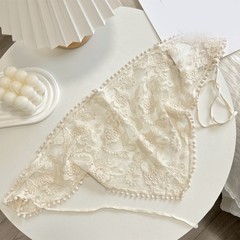 Elegant French Farm Style Lace Triangular Headscarf Scarf Head Wrap For Women
