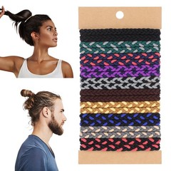 20 Pcs Braided Hair Ties for Men, Nylon Elastic Flat Hair Tie No Damage Creas…