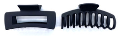 2 Large Black Matte Nonslip Hair Claw Clips 4″ Strong Spring
