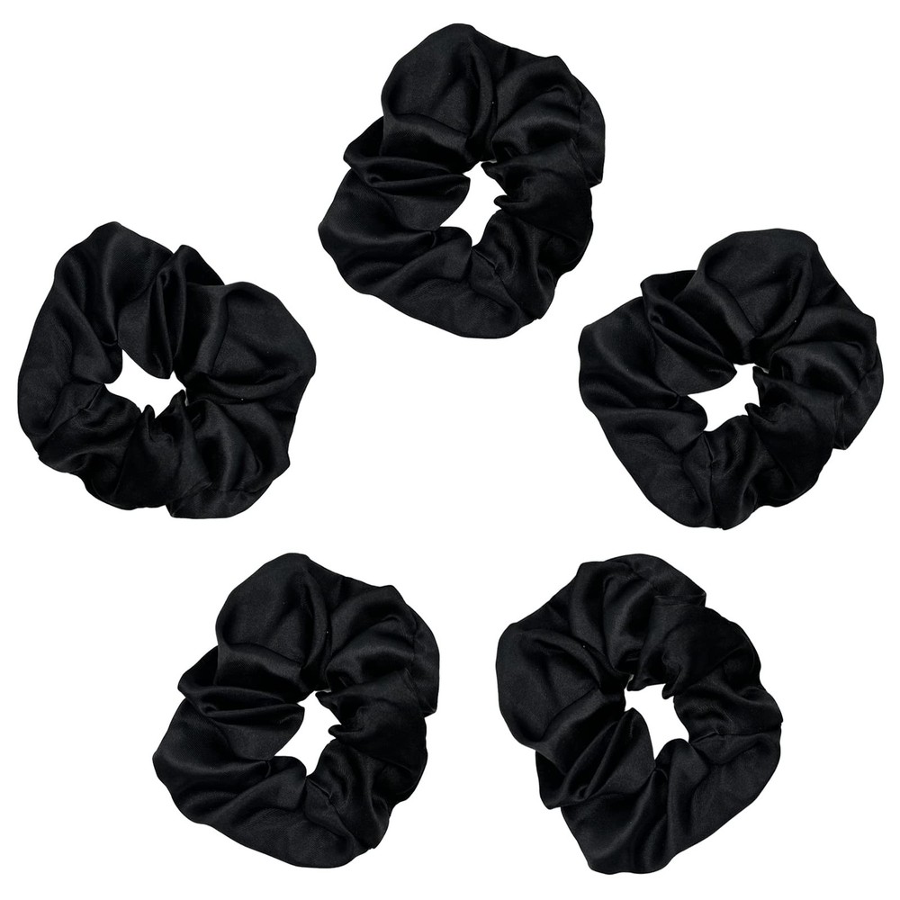 Satin Scrunchies Softer Silk Frizz Prevention Hair Ties Sleep Night 5 Pack Blush