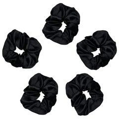 Satin Scrunchies Softer Silk Frizz Prevention Hair Ties Sleep Night 5 Pack Blush