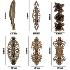 6 Pieces Vintage Hair Barrettes for Women Retro French Flower Hair Clips Metal B