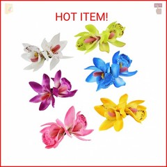 Aacehlh 6 Pcs Hawaiian Flower Hair Clips for Women, Artificial Plumeria Hibiscus