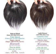 2.75″x4″Durable and Breathable Mono Base 100% Human Hair Topper Clip in 6″