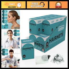 144 PCS Hair Nets – Individually Wrapped, Lightweight Nylon, Latex-Free, Black,