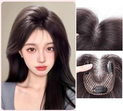 2.75″x3.5″Traceless Front 100% Human Hair Hairline Topper for Women Clip in 10″