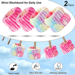 6Pcs Headband and Wristband for Face Washing, Makeup Spa Skincare Headband, Skin