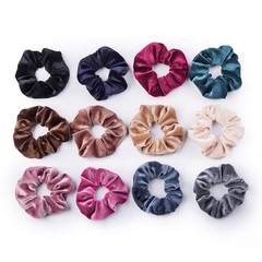 12 Pack Velvet Hair Scrunchies, Elastic Hair Bands in 12 Colors