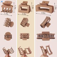 SMKSL 3 Styles Hair Clips for Women Small Medium 1 Count (Pack of 12), Brown