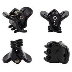 24 Pcs Mini Claw Hair Clips,10Mm/0.39 Inch Plastic Hair Claw Clips,Bright Black