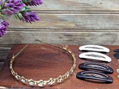 Hair Accessory Collection Lot of 12 Large & Small Clips Metal Flowers Headband