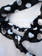 Chiffon Polka Dot Semi-Sheer Fabric Headband Scarf Wrap sz ONE SIZE Teen/Adult