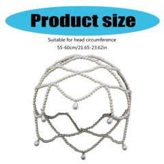 Women s Handmade Pearls Hat Elastic Pearls Headband Light weight Wedding Hat