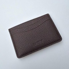 GANNI Bou Card Holder Grained Dark Brown Multiple Card Slots