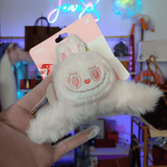 NWT Pop Mart Mokoko Pink Fluffy Stuff Animal Plush Hair Claw Clip Scented