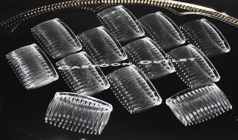 12 Clear Plastic Hair Combs Ready to Decorate Bridal Accessory DIY Quinceanera