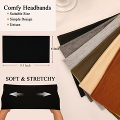 Wide Headbands for Women Stretch Headband Boho Head Bands Women’s Hair Band T…